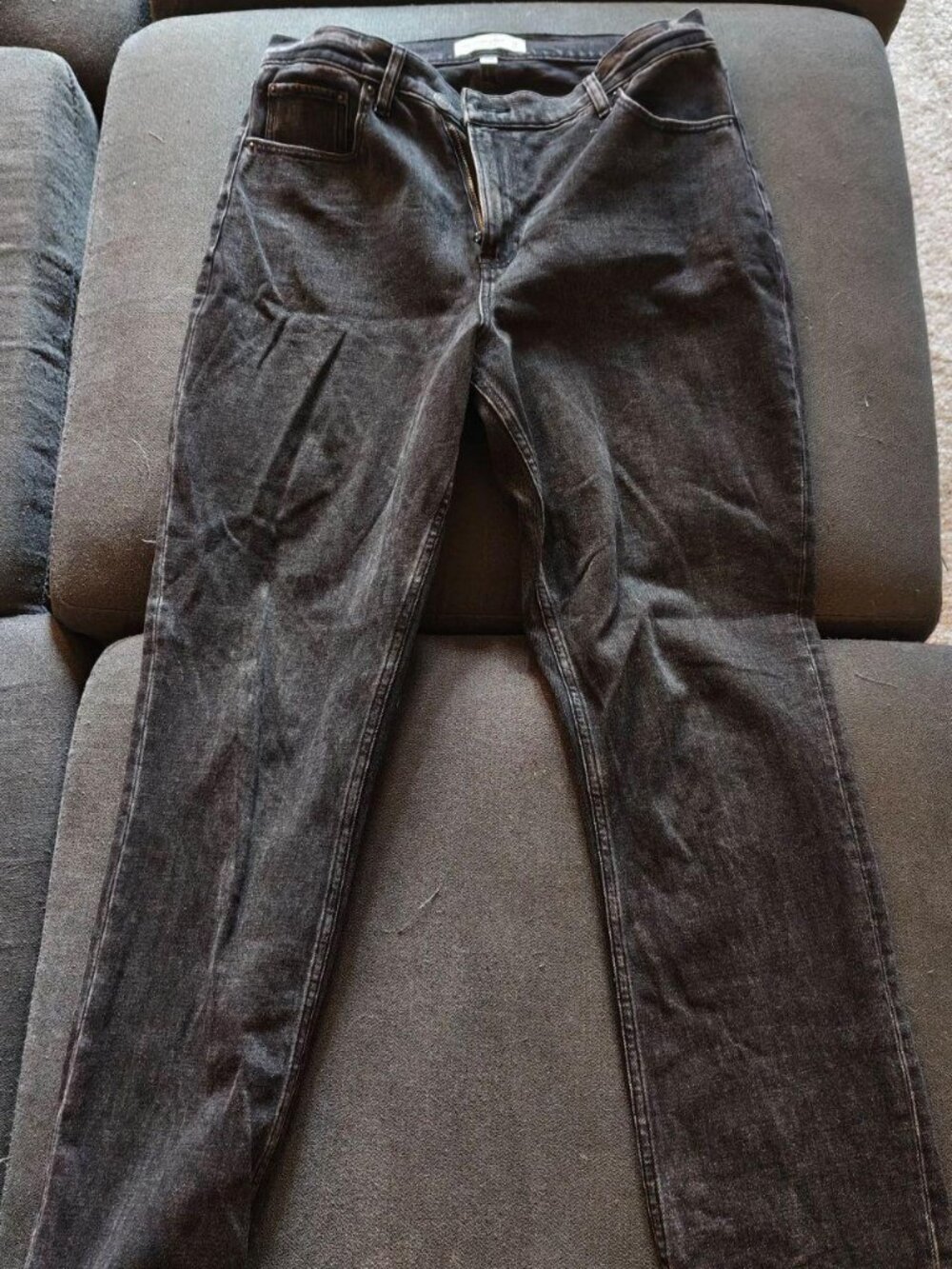 Abercrombie & Fitch Women's 90s Slim Straight Jeans Faded Black
